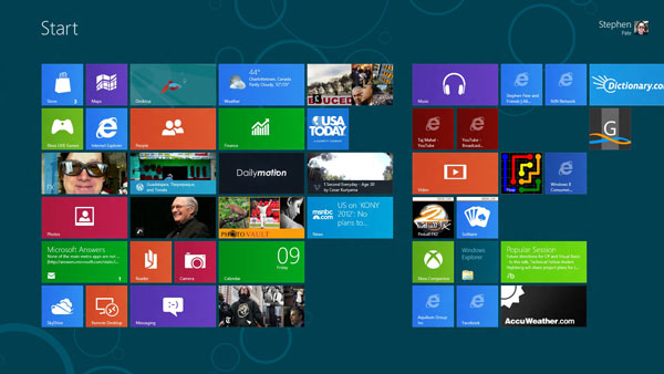 My customized Home Screen with Windows 8 Consumer Preview