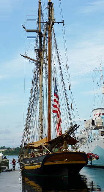 Pride of Baltimore II, replica of US Chasseur which captured or sank 17 vessels during the War of 1812. (photo Stephen Pate)