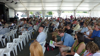 Moderate crowd at the TD Halifax Jazz Festival lunch time free concerts (photo Stephen Pate)
