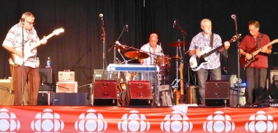 Joe Murphy Blues Revue, CBC at Halifax Tall Ships Festival with The Water Street Blues Band – Gary Potts, Gregg Fancy and John Eyman, missing from the photo Barry Cooke (Photo Stephen Pate)