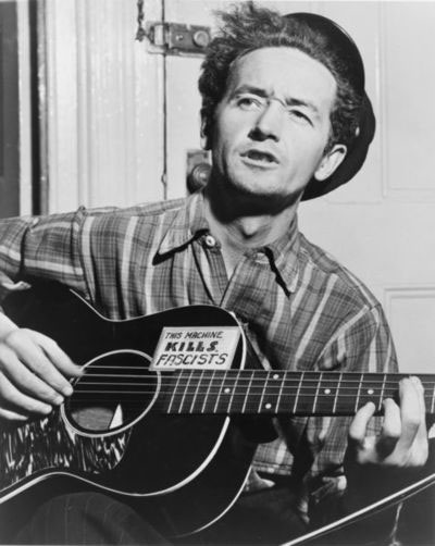 Woody Guthrie guitar kills Fascists