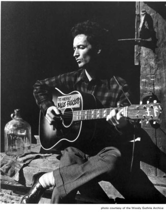 Woody Guthrie with a Gibson Southern Jumbo