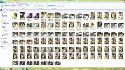 Windows 8 Explorer Search for “Maddox” found more than 100 photographs -  screenshots by Stephen Pate/NJN