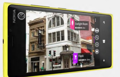 Nokia 920 City View with linkable labels on pictures (Nokia Corp image)