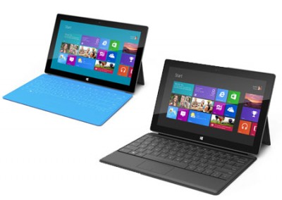 Surface RT with cyan Touch Cover and black Type Cover (right lower)