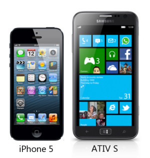 iPhone 5 and Samsung ATOV S