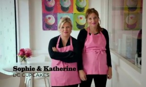 Sophie and Katherine, the Cupcake Girls using Windows Phone