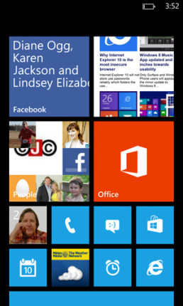 Windows Phone 8 on Nokia 920 home screen