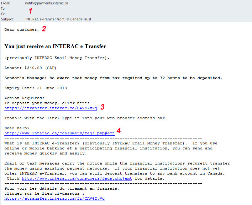 Interac scam email1 Vietnamese Interac Scam Hits Canada photo